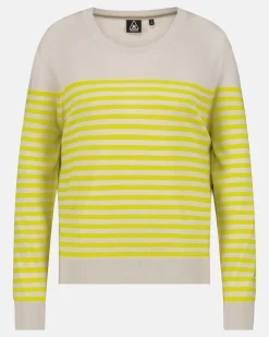 Luxueuze 100% Merino Smerlada Gestreepte Blouse